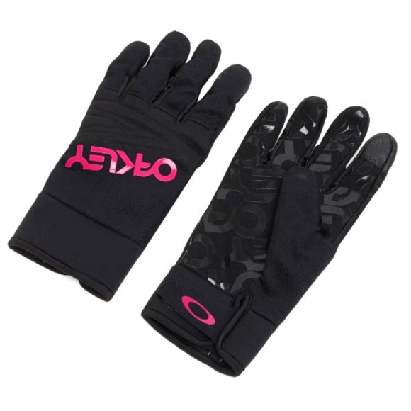 Oakley Gloves Factory Park Cold Weather MX MTB Poseidon Black/Rubine PINK NEW! - Picture 1 of 7